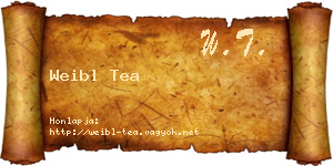 Weibl Tea névjegykártya